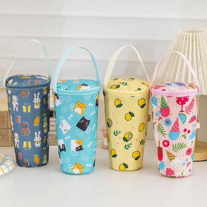 Baby Milk Bottle Insulation Bags Cartoon Portable Waterproof Feeding Bottle Thermal Bag Milk Warmer Cooler Stroller Hang Bags