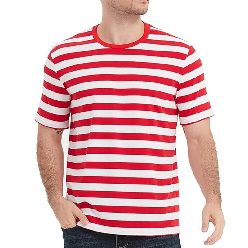 Simple Pinstripe Graphic T Shirts For Men Summer Casual 3D Printed Short Sleeve T-shirts Fashion Streetwear Oversized Tees Tops
