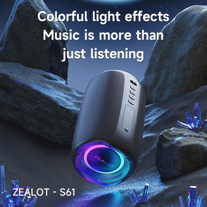 Caixa de Som Bluetooth Zealot-S61, com Proteção à Prova d'Água IPX6 e Graves para Ambiente Externo para Festas no Quintal e na Praia, Alto-falante de 10W