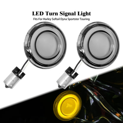 Pisca de Moto LED 1156 Estilo Bala LED Cinza para Harley Touring Sportster XL 2002-2021 Softail Dyna 02-17 FLSTSB FLTRU