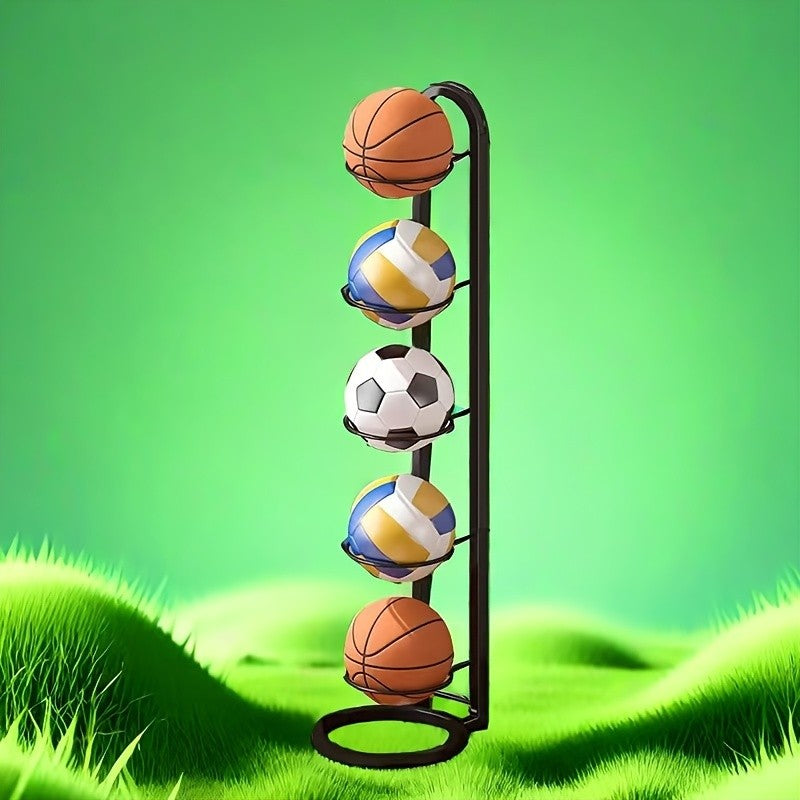 1PC Black Metal Sports Ball Organizer - for Balls, Multi-functional Storage Rack, Perfect Holiday Gift shelves