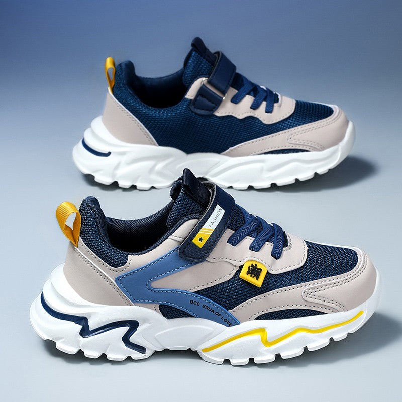 Kids Sports Shoes Boys Sneakers Trendy Non-Slip Running Walking Shoes For School Children Lightweight Casual Tennis Footwear