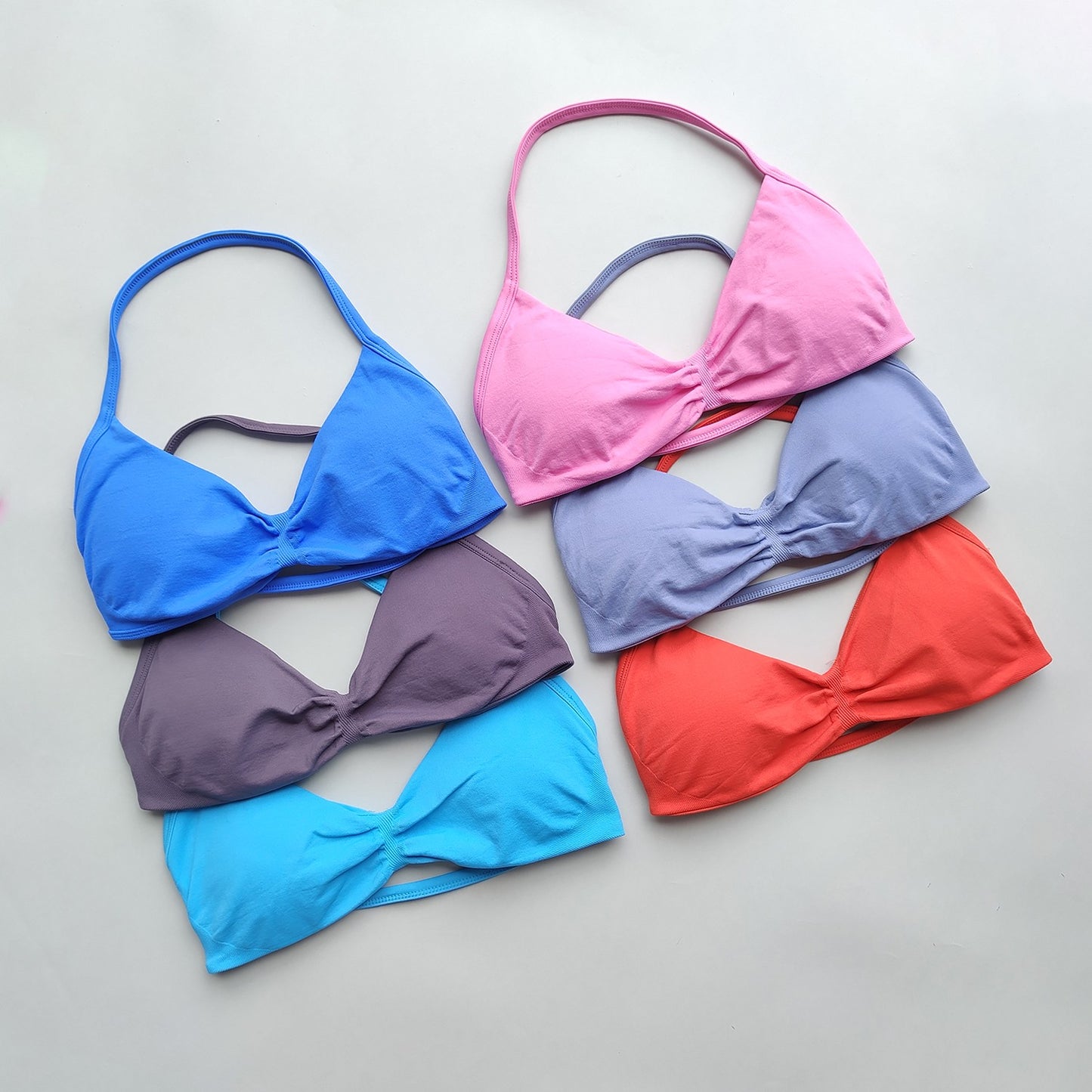 ARFTE Strappy Bra Gym Top Backless Yoga Bra Removable Cups Women Workout Clothing Seamless Bras Scrunch Workout Yoga Tank