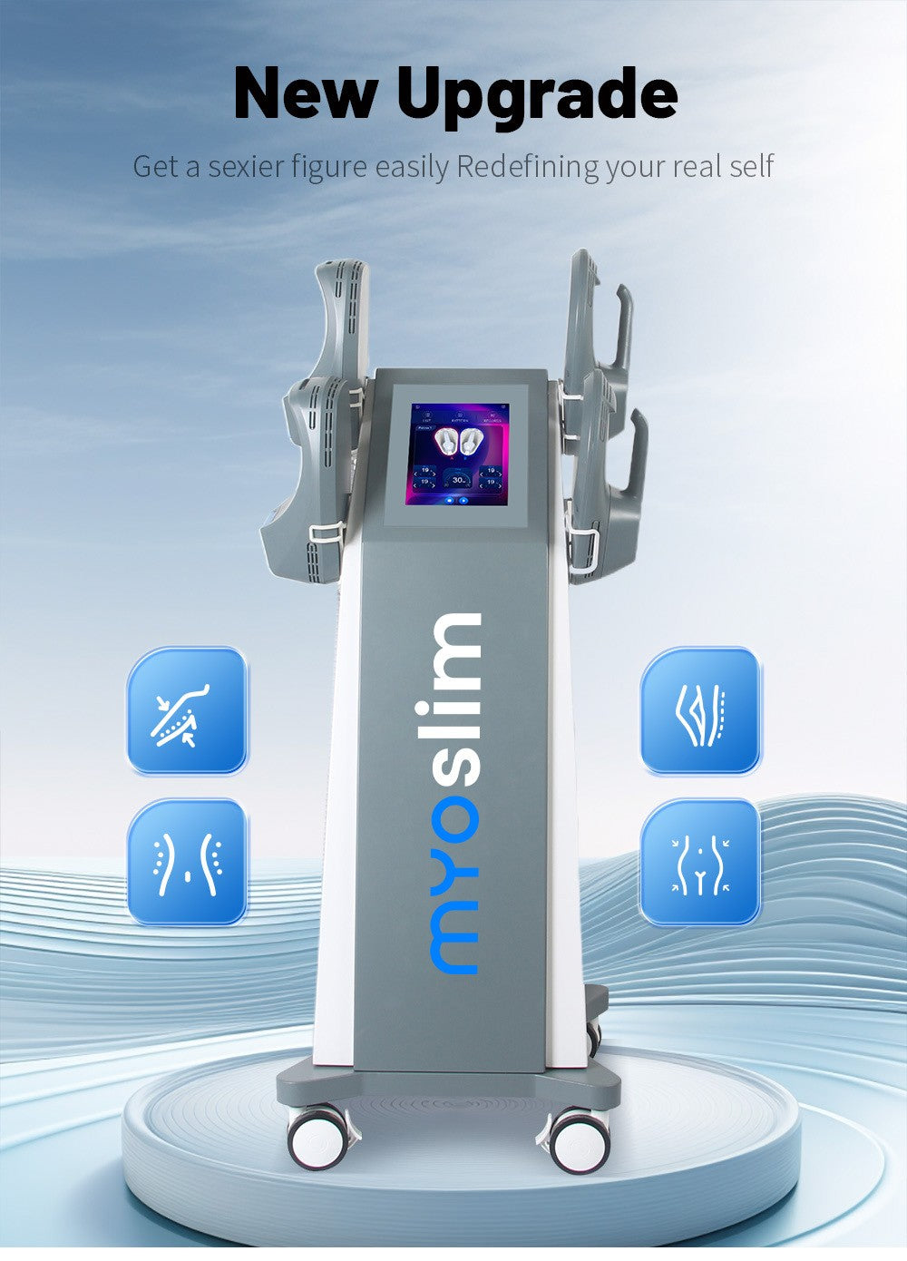 Best Selling Nova MYOSILM Neo 6500W High Power 4 RF Handles  Body Muscle Stimulate Machine