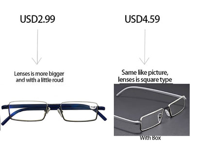 May Flower Metal Anti-Blue Light Reading Glasses Men Half Frame Prescription Eyeglasses Male TR90 Eyewear With Case óculos +1.75
