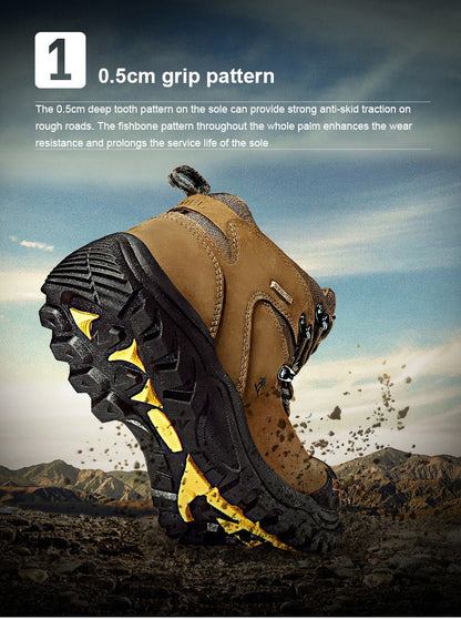 GOLDEN CAMEL Waterproof Hiking Shoes Men and Women Outdoor Anti-Slip Climbing Trekking Shoes for Men 2023 Leather Hiking Boots