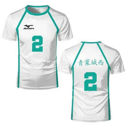 Popular Anime Haikyuu Tetsuro Oikawa Cosplay Costume Aoba Josai High School Volleyball Uniform For Men And Women Crew Neck Top