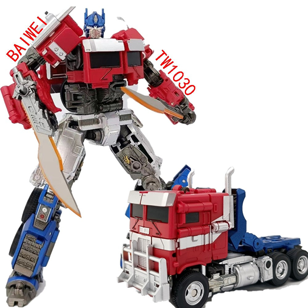 Baiwei Shockwave TW1028 Transformation Toys Sentinel Prime TW1024 Modelo Ironhide TW1026 Robô Bumblebee TW1025 Boneco TW1030