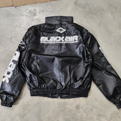 New Motorcycle Leather Jacket Men Bomber Pilot Retro Loose Pu Short Coat Fashion Casual Streetwear Multi Pocket Trend Outwear