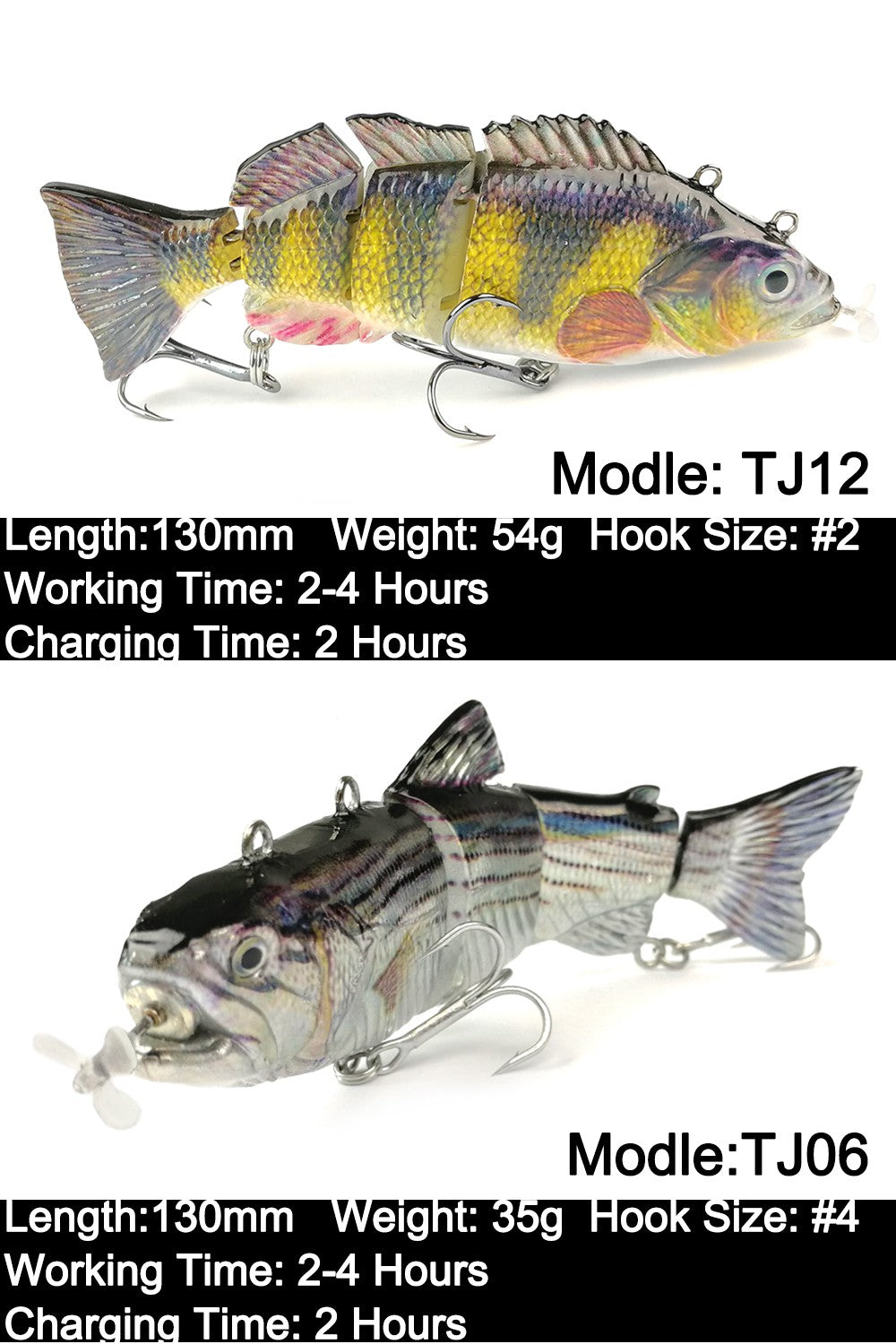 Iscas Robóticas de Natação 130mm 4 Segmentos Swimbait 35/54g Pesca Auto Elétrica Wobblers Recarregável USB Luz LED Para Baixo e Lúcio