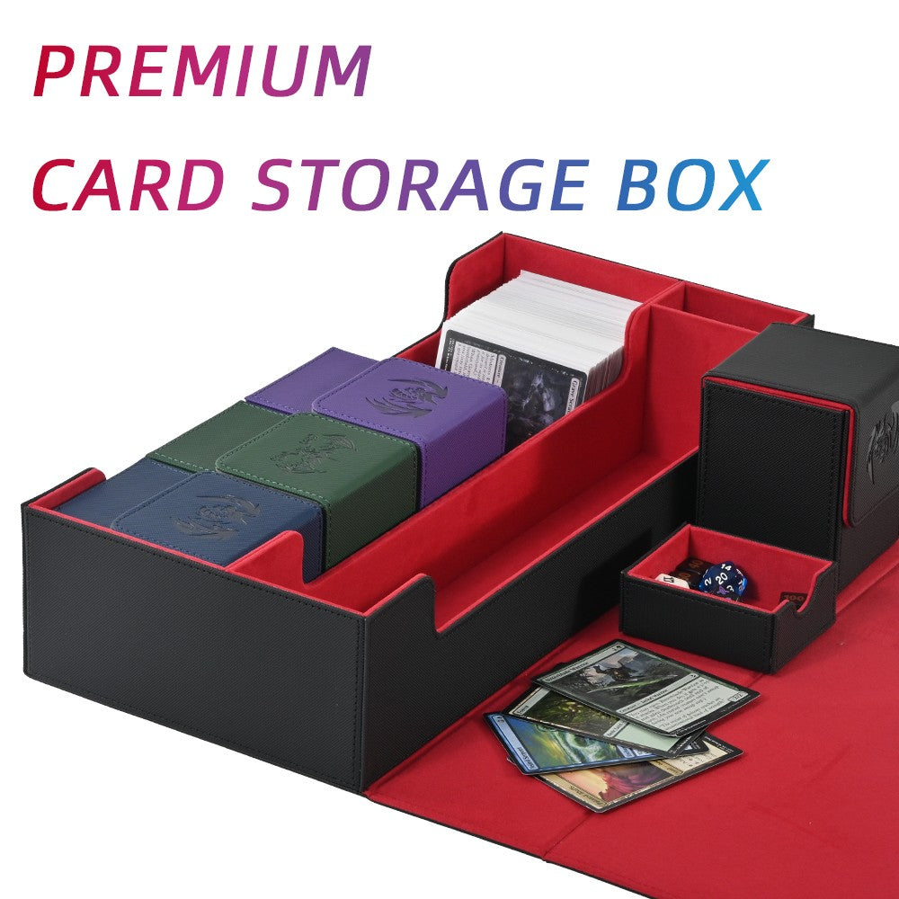 Caixa de Baralho para Yugioh MTG, Caixa de Armazenamento de Cartas 7 em 1 com Bandeja de Dados Comporta Mais de 2400 Cartas, Inclui 5 Pequenas Caixas para Cartas TCG CCG