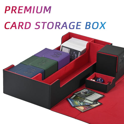 Caixa de Baralho para Yugioh MTG, Caixa de Armazenamento de Cartas 7 em 1 com Bandeja de Dados Comporta Mais de 2400 Cartas, Inclui 5 Pequenas Caixas para Cartas TCG CCG