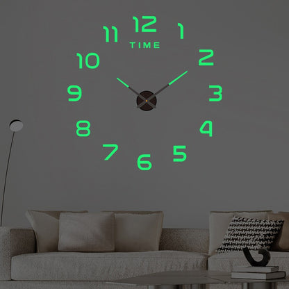 Creative 3D Acrylic Digital Wall Clock Roman Numerals Design Mirror Wall Clock Large Round Wall Clock DIY Self Adhesive Clocks