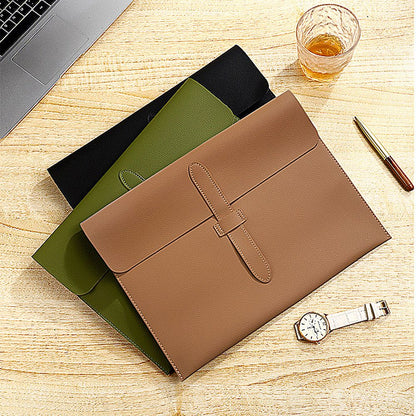 Business Office Luxury Document Bag PU Leather Custom Name Large Capacity A4 Paper File Bag Fashion Engrave Logo Storage Bags