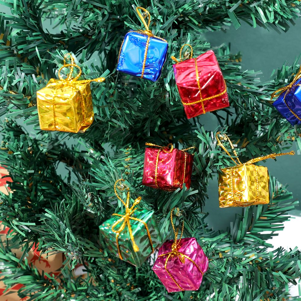 12/240x Christmas Foam Gifts Boxes Xmas Tree Hanging Pendants Colorful Candy Boxes Home Festival Party DIY Decoration Supplies