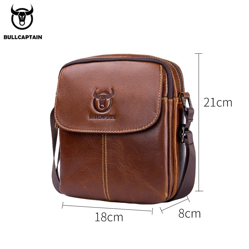 BULLCAPTAIN Leather Men's Messenger Bag Business Shoulder Bags Suitable For 7.9 Inch Ipad Mini High Quality Male Crossbody Bages