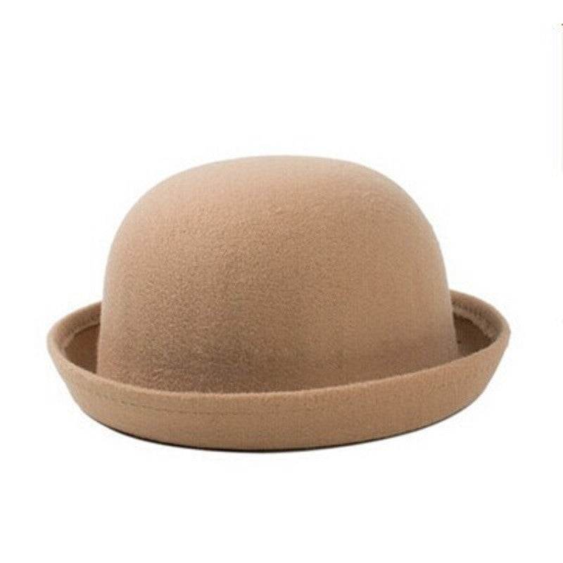 Fashion Winter Hat Fedora Vintage Women Children Trendy Wool Felt Bowler Derby Floppy Hats For Girls Women