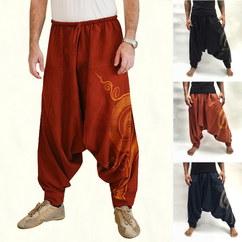 Men's Hippie Yoga Harem Pants Casual Elastic Waist Baggy Men Baggy Hippie Boho Gypsy Aladdin Hippie Boho Aladdin Alibaba Harem