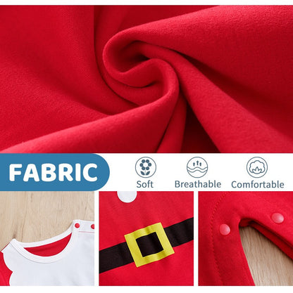 Christmas Santa Claus Newborn Baby Girl White Jumpsuit Costume Romper Boy Long Sleeve 100% Cotton Clothes Spring and Autumn Cute