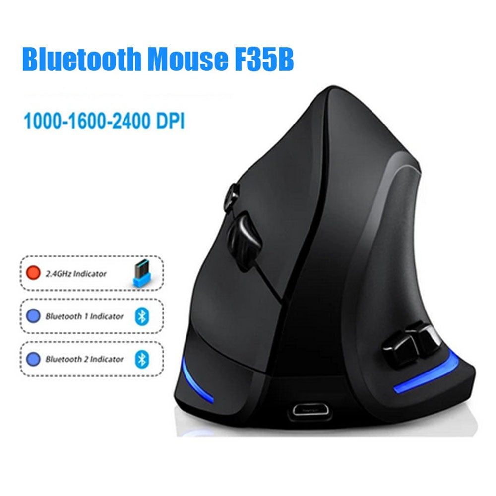 Lefon 2.4G Ergonomic Mouse Wireless Vertical Mouse Rechargeable Gaming Mice for PC Laptop MacOS Office F35C/F35B/F35 MODEL