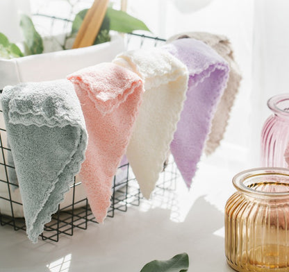 Small Hand Towel Square 25*25cm Child Kids Face Washcloth 25*50cm Coral Velvet soft Microfiber High density