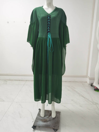 2024 New Women Fairy Skirt Plus Size Cold Shoulder Butterfly Sleeve Halloween Witch Gothic Dress Elegant Party Evening Dresses