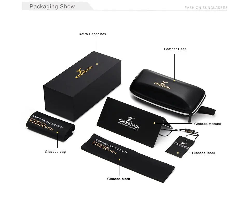 KINGSEVEN Pilot Alloy Men‘s Sunglasses Polarization UV400 Anti-reflection Full Frame Parsnip Glasses Women Retro Luxury Eyewear