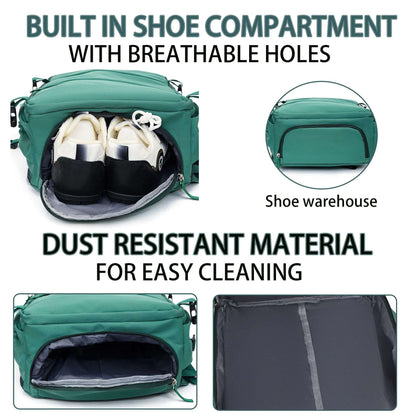 Mochila de viagem para mulheres e homens, aprovada para voos, impermeável, esportiva, casual, pequena para caminhada