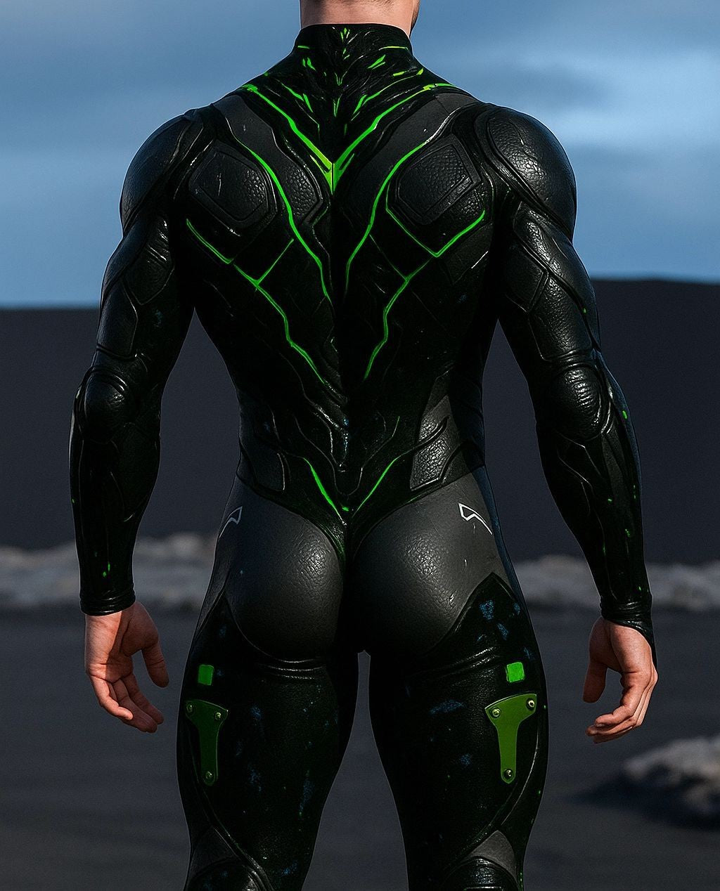 Halloween Lizard Bodysuit Men's Unique Muscle Series Holiday Jumpsuit Carnival Costume Adult Roleplay Party Masquerade Ball Set