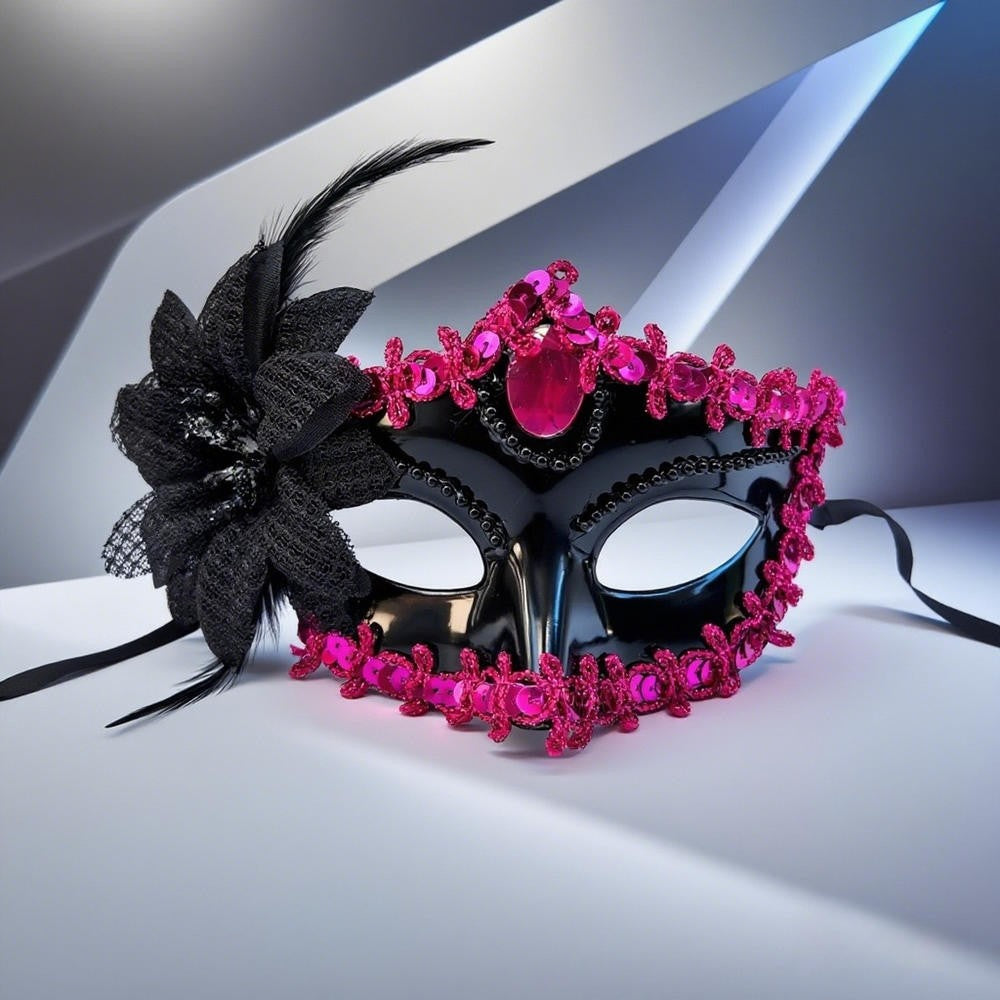Halloween Mask Masquerade Princess Half Face Lace Plus Flower Children Adult Eye Mask Female Party Performance Props
