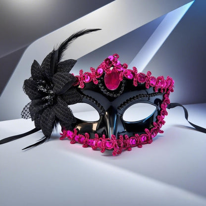 Halloween Mask Masquerade Princess Half Face Lace Plus Flower Children Adult Eye Mask Female Party Performance Props