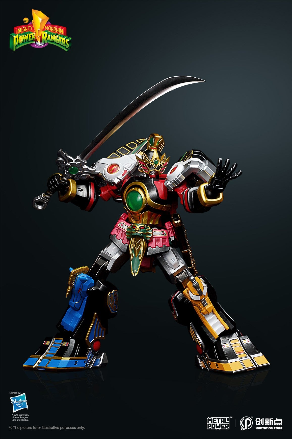 Boneco Articulado de Liga Leve Power Rangers Thunderzord Raptorzord em Estoque