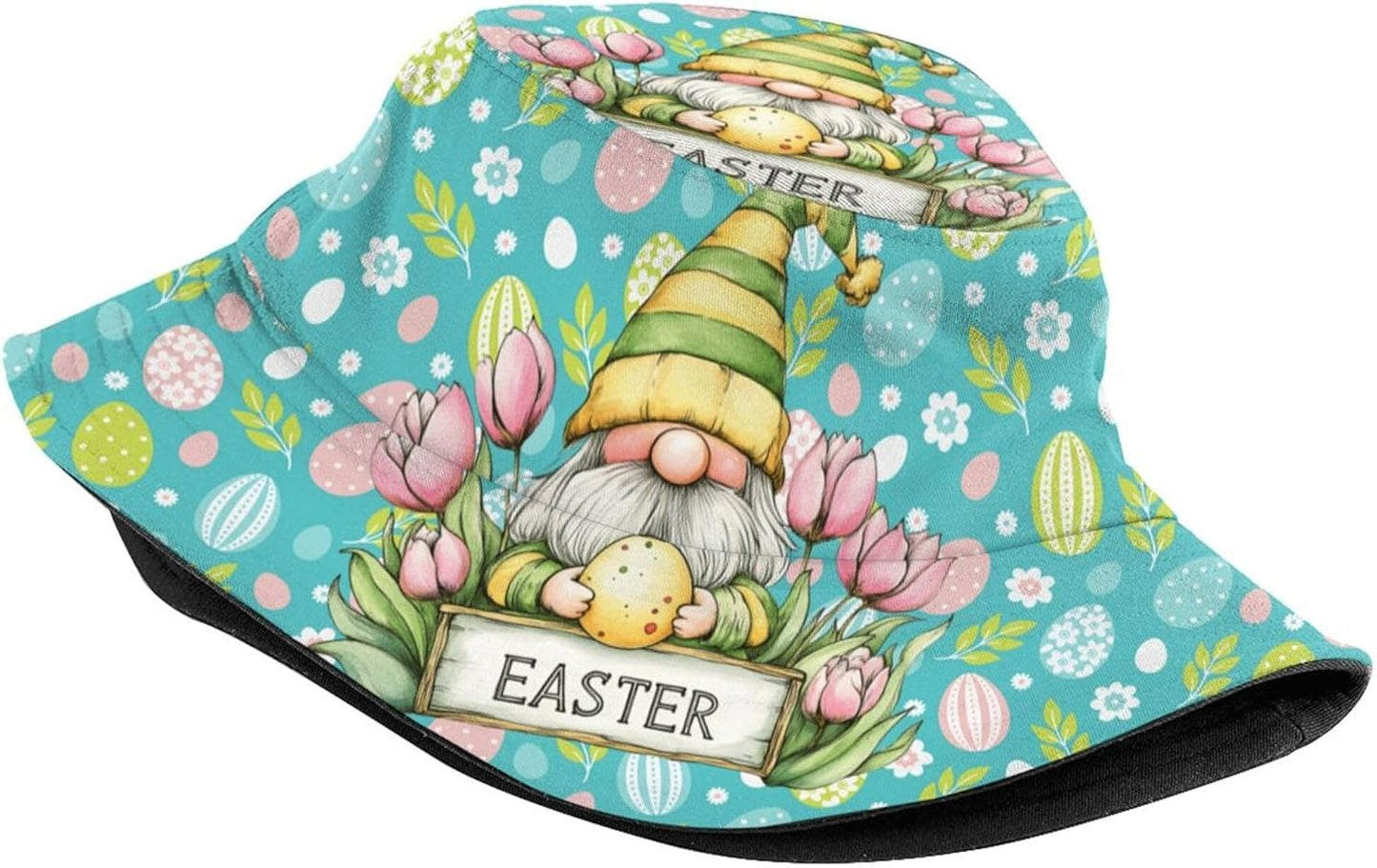 Easter Eggs 4 Bucket Hat for Women Men Summer Travel Beach Sun Cap Easter Hat Outdoor Fisherman Hat Unisex