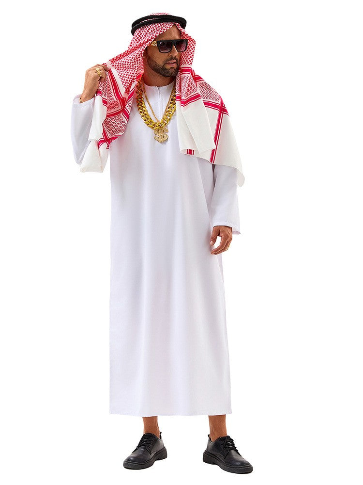 New Arab Emirate Costume Shepherd Rich Arab Prince Adult Role Playing Fantasia Halloween Carnival Costume Hot Selling