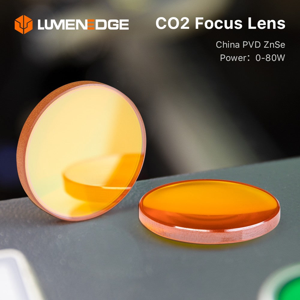 LUMENEDGE China Lente de Foco a Laser de CO2 PVD ZnSe Diâm.12 18 19 20mm FL38.1 50.8 63.5 76.2 101.6 para Máquina de Gravação a Laser