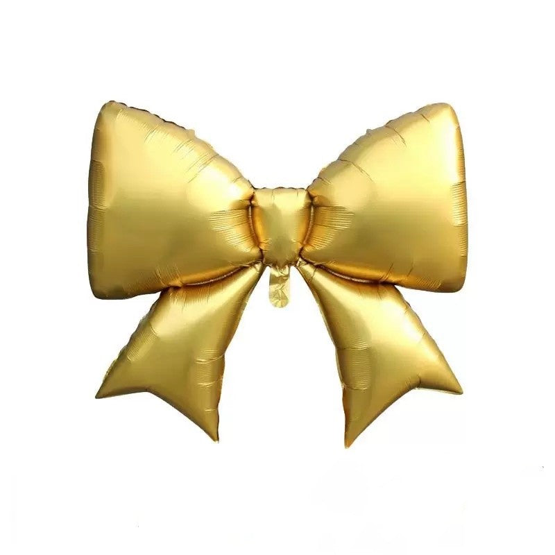 Large matte bow aluminum foil balloon 21 inches Small blue pink monochrome bow Children's birthday party decoration can be hung