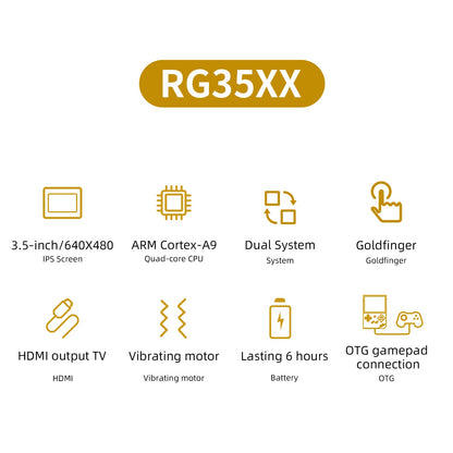 ANBERNIC RG35XX Plus/RG35XX Retro Handheld Game Console 3.5? IPS Screen Linux Portable Video Game Player Support HD-M-I TV Outpu