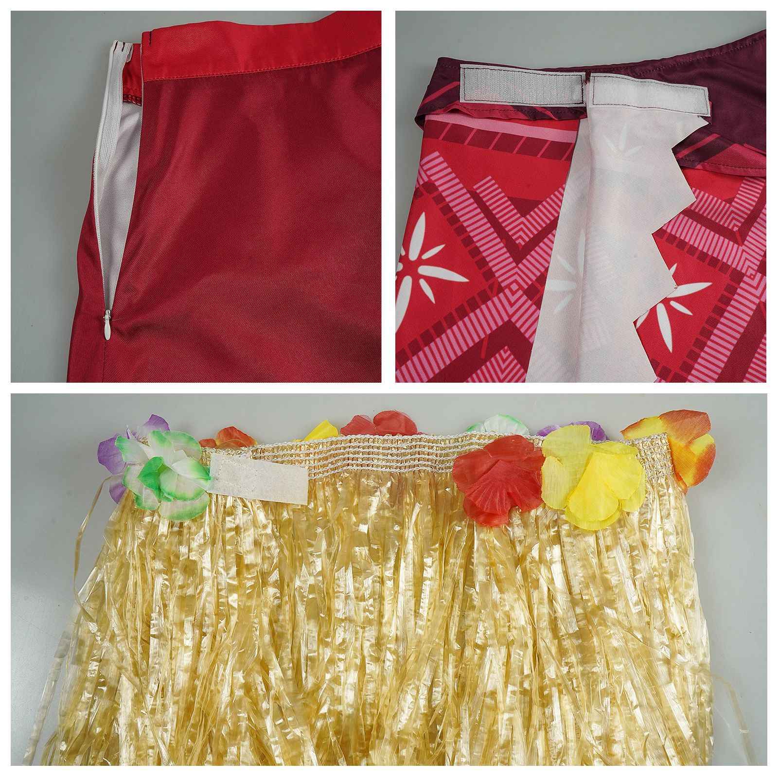 Family Matching Moana Costume Set, Adult  Kids Polynesian Princess Dress with Fringe, Halloween Carnival Party Cosplay Outfit
