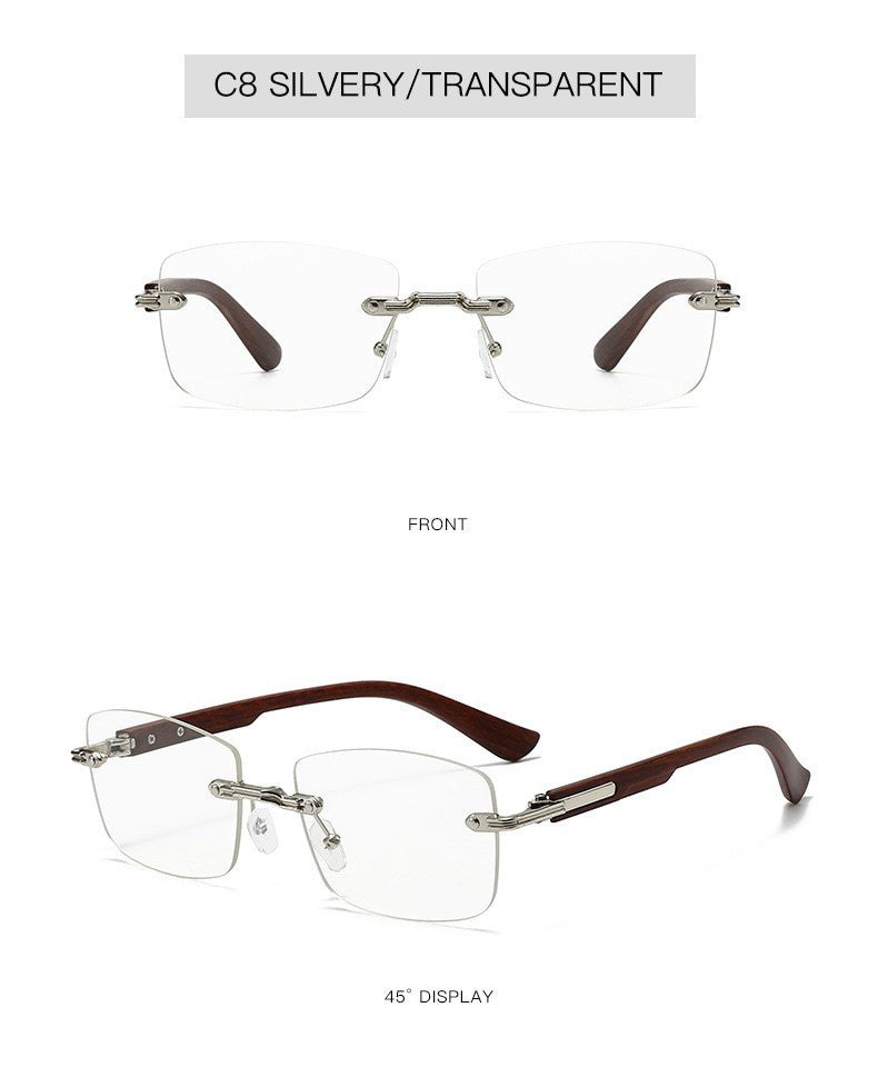 Vintage Frameless Sunglasses for Women Men Rectangle Sun Glasses Female Oval Eyewear Oculos De Sol for Male Female Eyeglasses