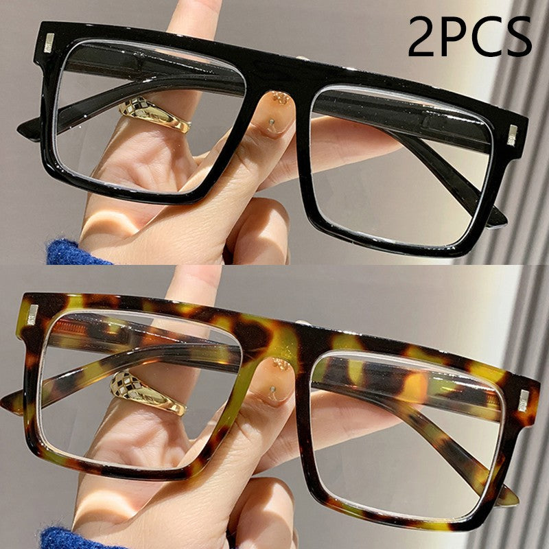 2/3PC New fashion large frame reading glasses trendy square frame rice nail middle-aged and elderly goggles reading glasses 2231