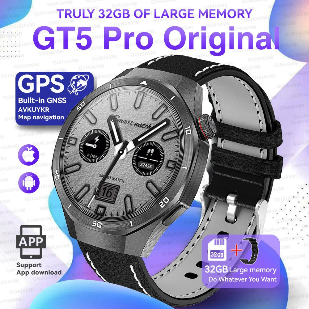 GT5 Pro Smart Watch Global Version 32GB Memory GPS navigation NFC Music Video play Call Titanium alloy Waterproof Smartwatch 5