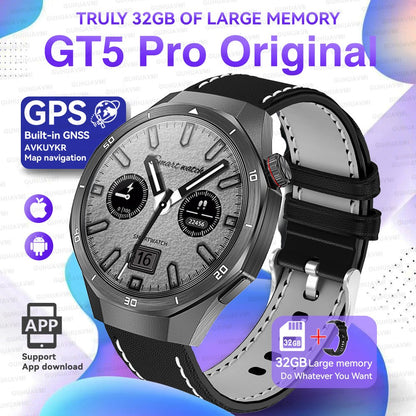GT5 Pro Smart Watch Global Version 32GB Memory GPS navigation NFC Music Video play Call Titanium alloy Waterproof Smartwatch 5