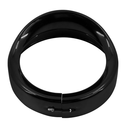 Anel de Acabamento do Farol de 7" para Motocicleta Estilo Viseira Preto/Cromado para Harley Touring Road King 94-2022 Electra Glide Softail FLD Trike