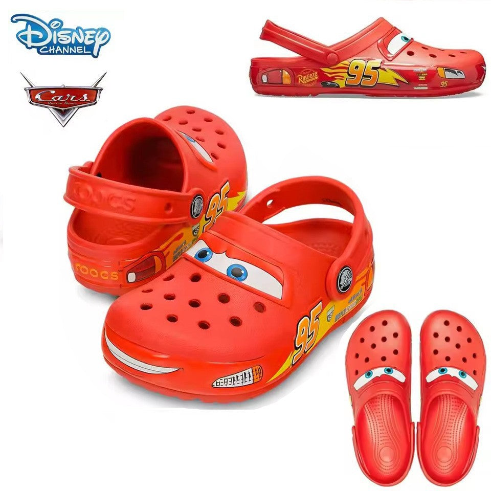 Chinelo Infantil Relâmpago McQueen Disney Pixar Sandália Desenho Animado Luz Piscante Antiderrapante Sapato de Praia Piscina Presente