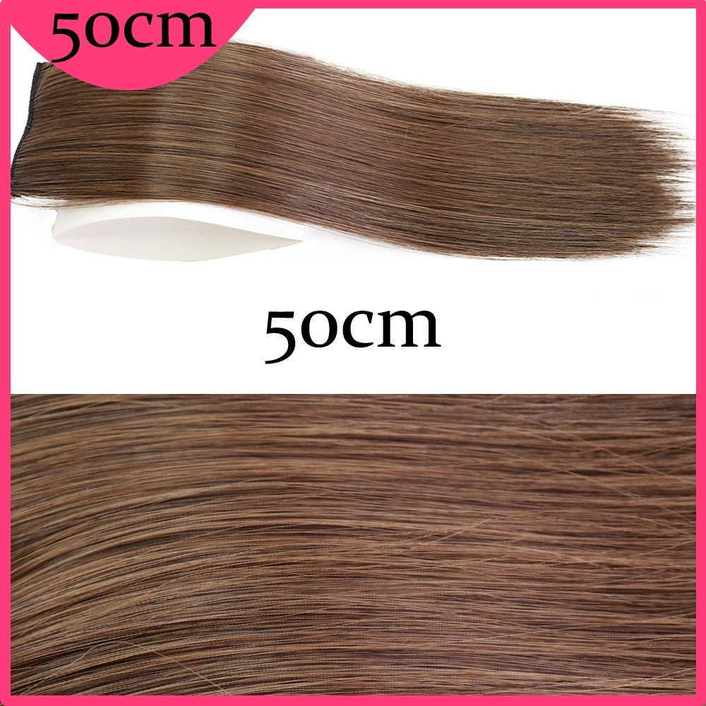 MERISI HAIR Apliques de Cabelo Sintético Liso Invisível com 2 Presilhas, Aumento de Volume, Extensões de Cabelo, Cobertura Lateral Superior