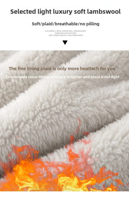 High Waist Wide Leg Pants Women's Autumn Winter New Style Lazy Casual Fleece Woolen Plaid Trousers Fashionable Comfortable