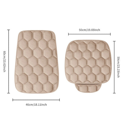 Car seat cushion three piece set, single seat, single piece, winter plush backrest, no binding, anti slip, cold resistant pad