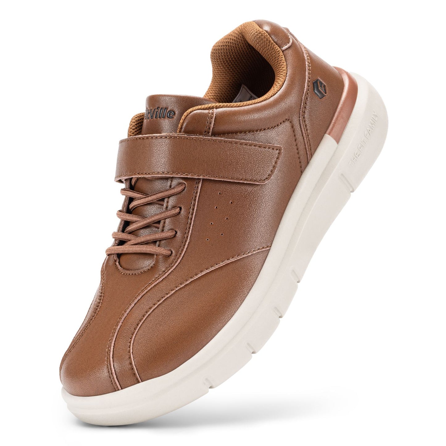 Fittington Diabetic Shoes For Men Extra Wide Width Velcro Walking Shoes Water-Repellent Slip On Leather Sneakers For Diabetic S