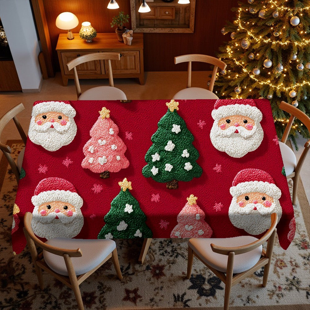 Festive Christmas Patterns Restaurant Kitchen Tablecloth Living Room Home Decoration Rectangular Party Decoration