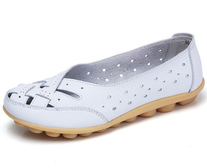 Women Shoes For Summer Flats Soft Leather Shoes Flat Slip On Loafers Women Casual Shoes Breather Moccasins Nursing Zapatos Mujer